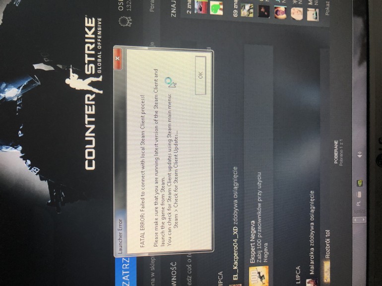 Problem z steam i cs