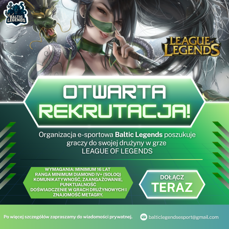 League of Legends - rekrutacja do Baltic Legends