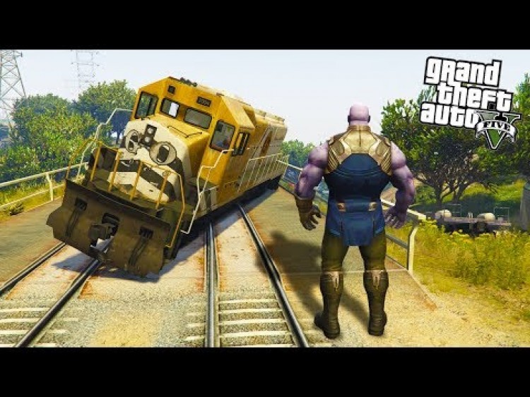 Thanos wykoleił POCIĄG w sekundę (GTA na modach) | THANOS MOD