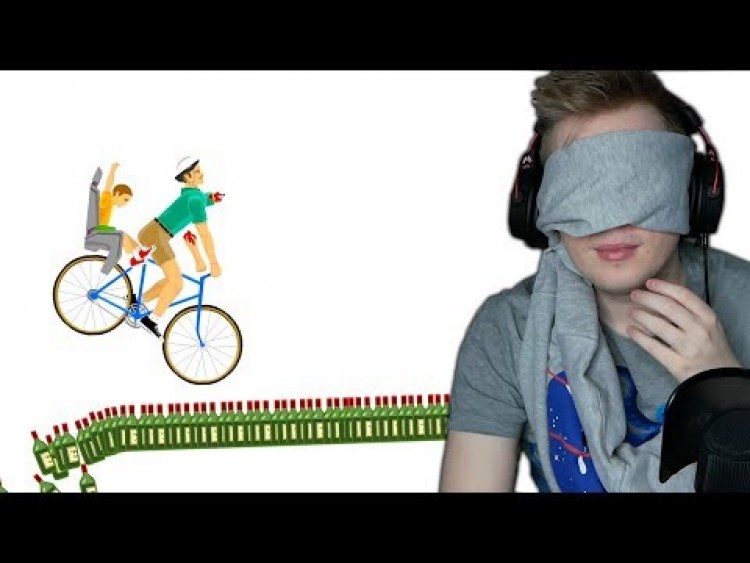 Ultra trudny BOTTLE RUN z zamkniętymi oczami! (HAPPY WHEELS)