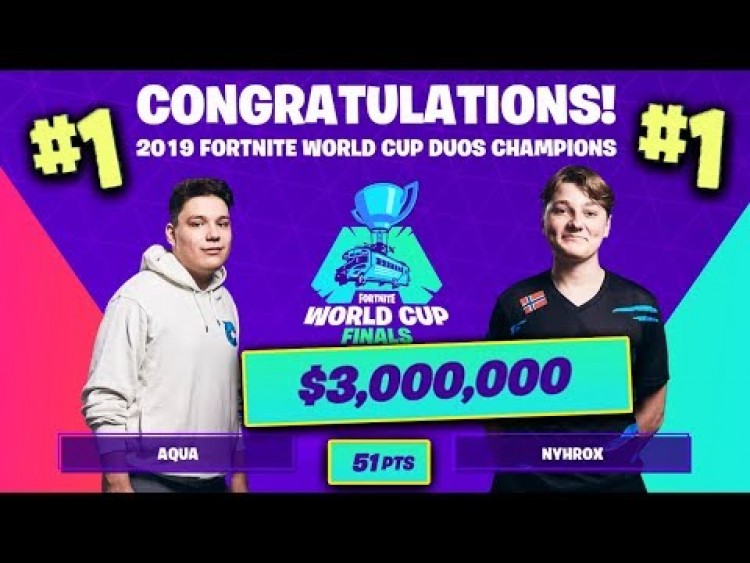 FORTNITE WORLD CUP 2019 DUO FINAŁY - AQUA&NYHROX ZGARNIAJĄ $3,000,000! | TYPOWY