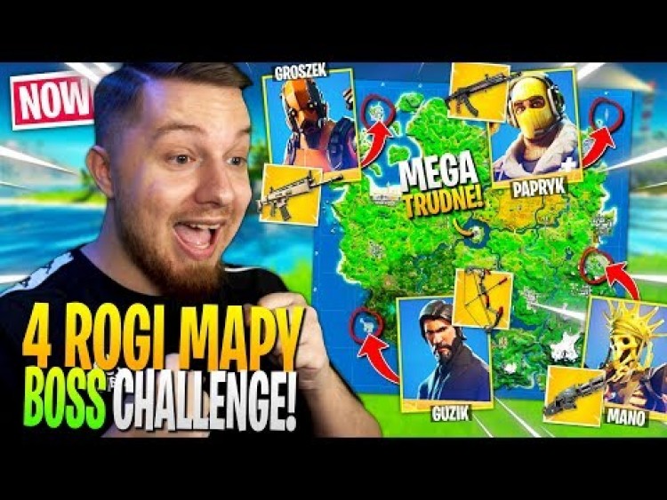 4 MITYCZNE ROGI mapy BOSS challenge w Fortnite ... (mega TRUDNE!)