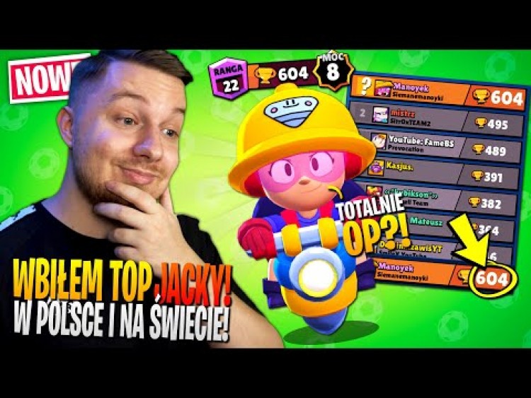 Wbiłem TOP POLSKI i ŚWIATA na JACKY - 600 ? w Brawl Stars ... (totalnie OP!)