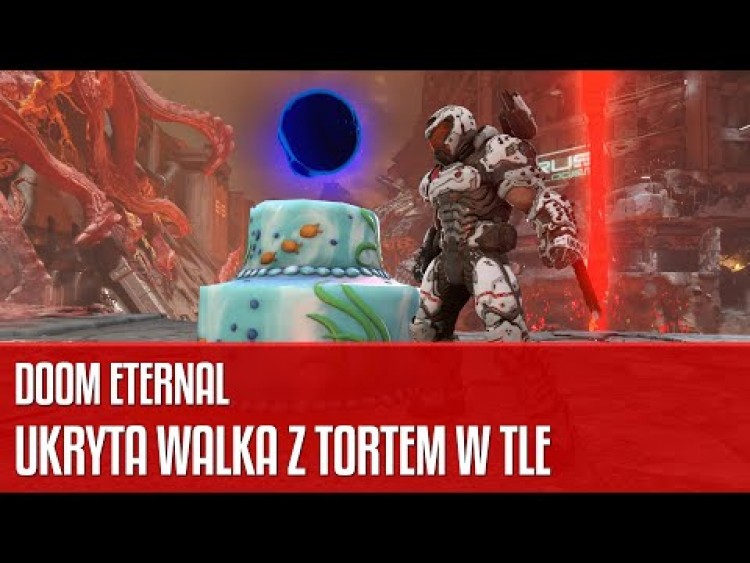 Ukryta walka z Tyranami w Doom Eternal z urodzinowym tortem w tle