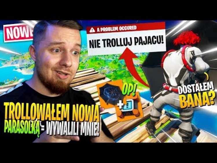 Trolluję nową PARASOLKĄ i PODUSZKAMI - dostałem BANA w Fortnite? ... (byłem ZŁY!)