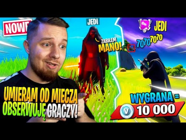 Umieram od MIECZA i obserwuję LOSOWYCH graczy w Fortnite ... (wygrana = 10.000 V-DOLCÓW!)