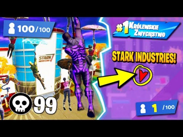 100 WIDZÓW tylko na STARK INDUSTRIES w Fortnite ... (mega DYMY!)