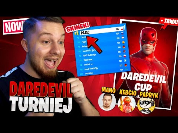 WYGRAŁEM turniej o skin DAREDEVIL w Fortnite ... (top EUROPY!)