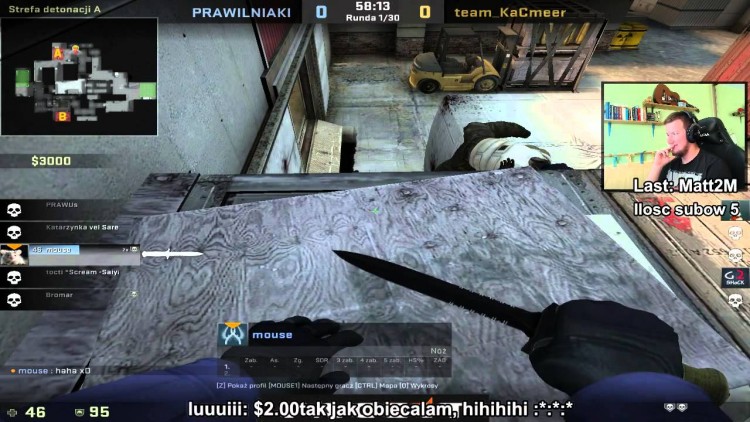 Jak przegrać rundę nożową na faceit :D