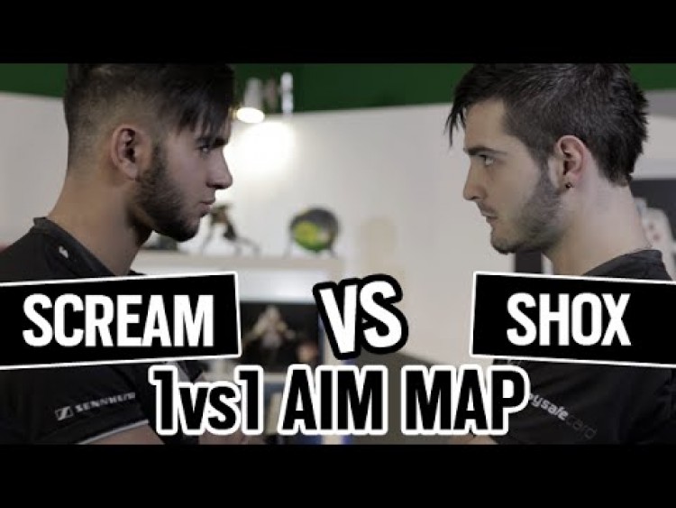 SHOX vs SCREAM 1vs1 AIM MAP CSGO [ENGLISH SUB]